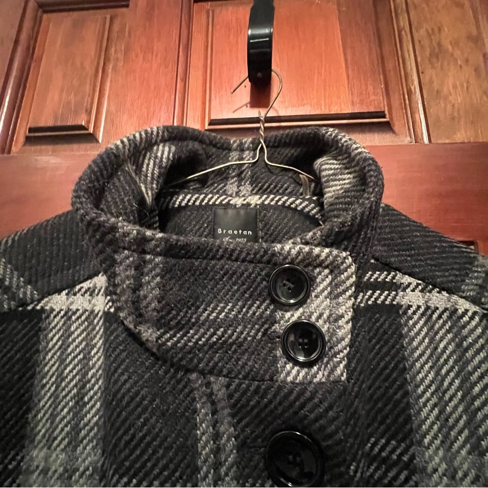 Braetan wool mix winter jacket. Black and white print. - Picture 7 of 11